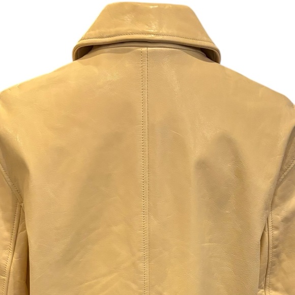 H&M NWT Loose Fit Leather Jacket/Blazer  in Light Beige Sz XS - Picture 10 of 13